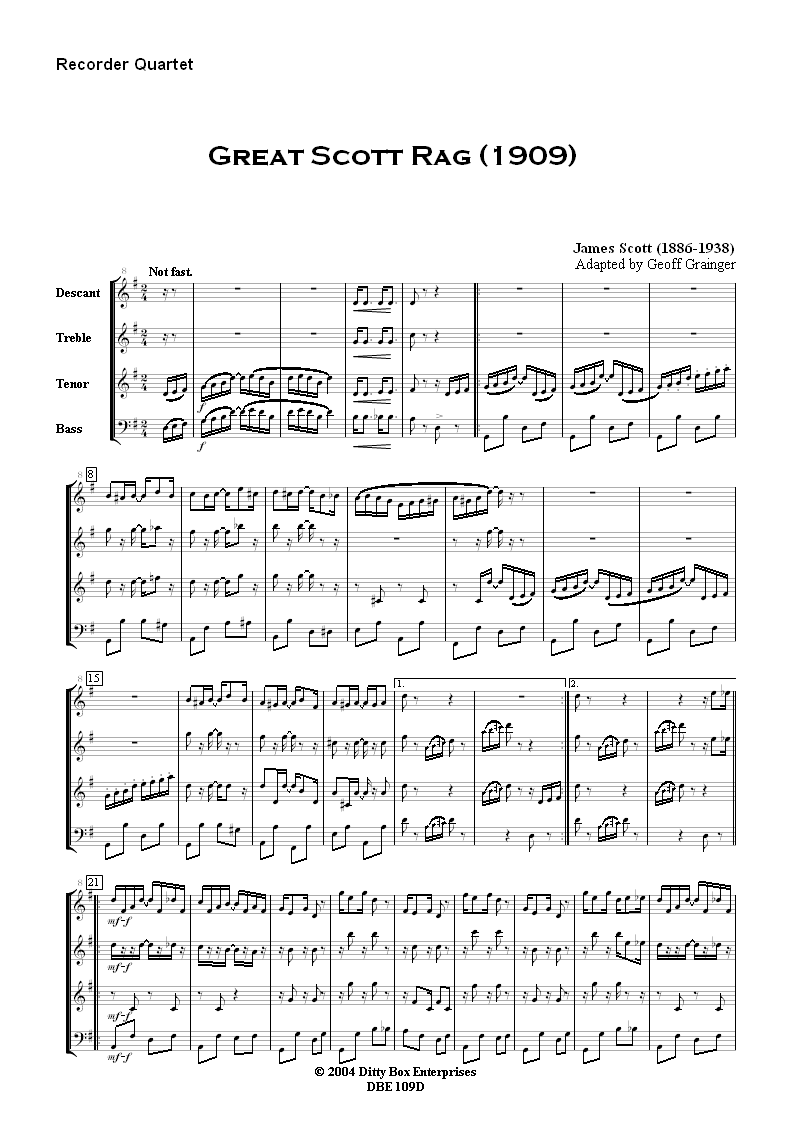 Please note that for bandwidth reasons, both the displayed score and the *.mp3 
file which can be listened to are of low quality (96 dpi and 48kbps respectively) 
and do not reflect the high quality of the delivered products.The delivered score 
format is A4 and printed with high quality.