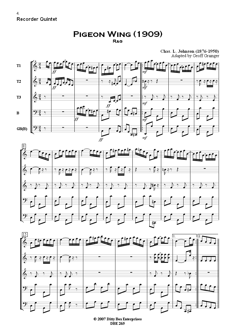 Please note that for bandwidth reasons, both the displayed score and the *.mp3 
file which can be listened to are of low quality (96 dpi and 48kbps respectively) 
and do not reflect the high quality of the delivered products.The delivered score 
format is A4 and printed with high quality.