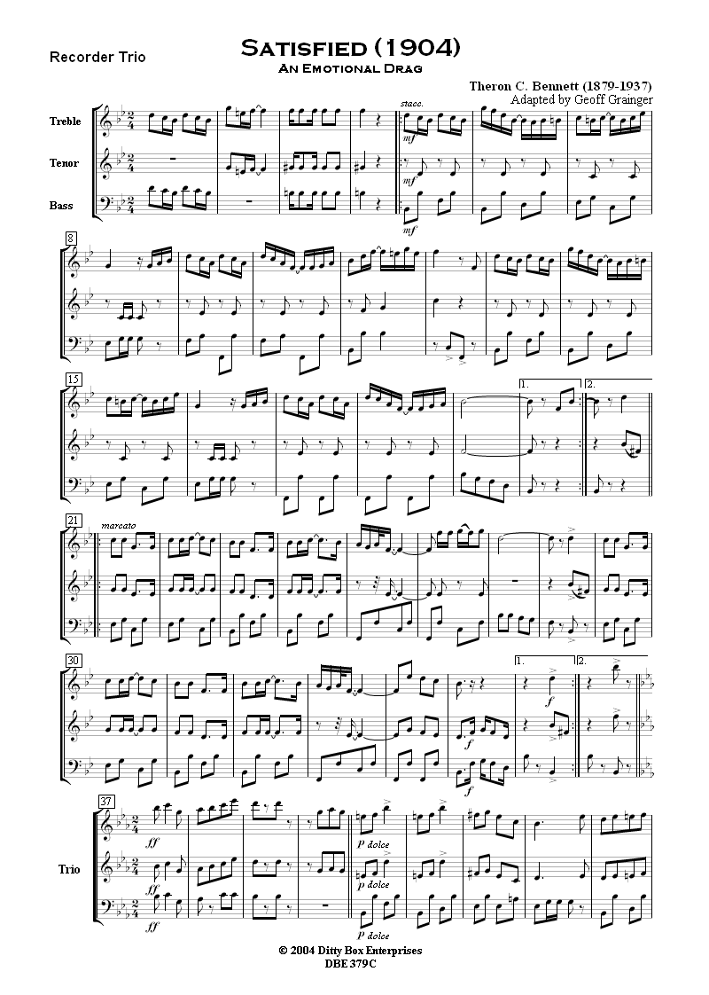 Please note that for bandwidth reasons, both the displayed score and the *.mp3 
file which can be listened to are of low quality (96 dpi and 48kbps respectively) 
and do not reflect the high quality of the delivered products.The delivered score 
format is A4 and printed with high quality.