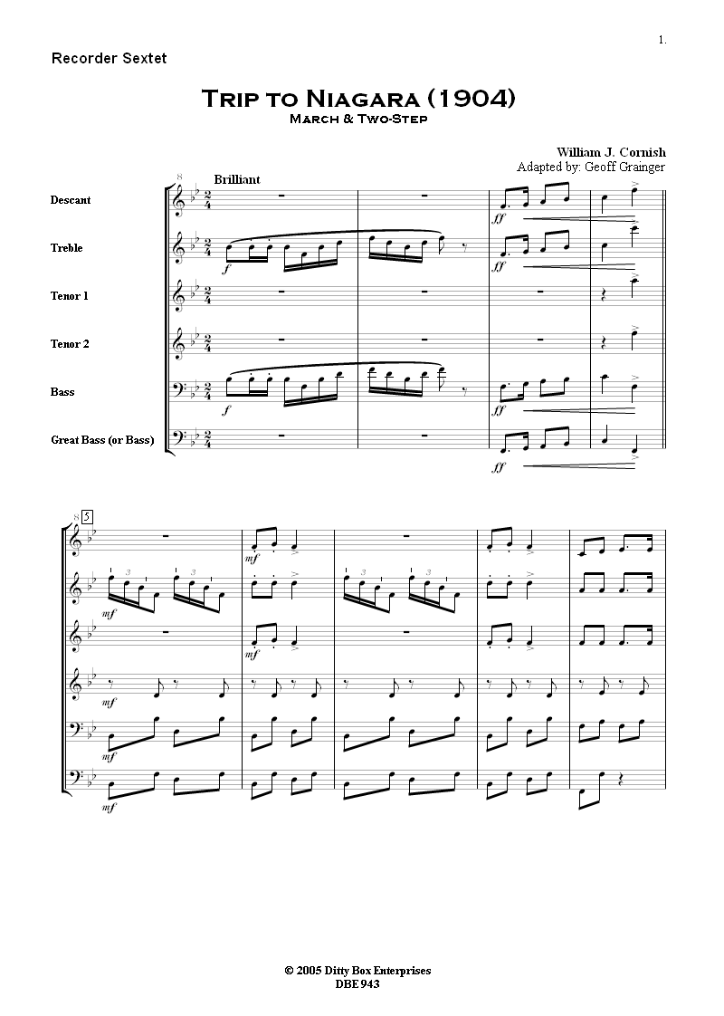 Please note that for bandwidth reasons, both the displayed score and the *.mp3 
file which can be listened to are of low quality (96 dpi and 48kbps respectively) 
and do not reflect the high quality of the delivered products.The delivered score 
format is A4 and printed with high quality.