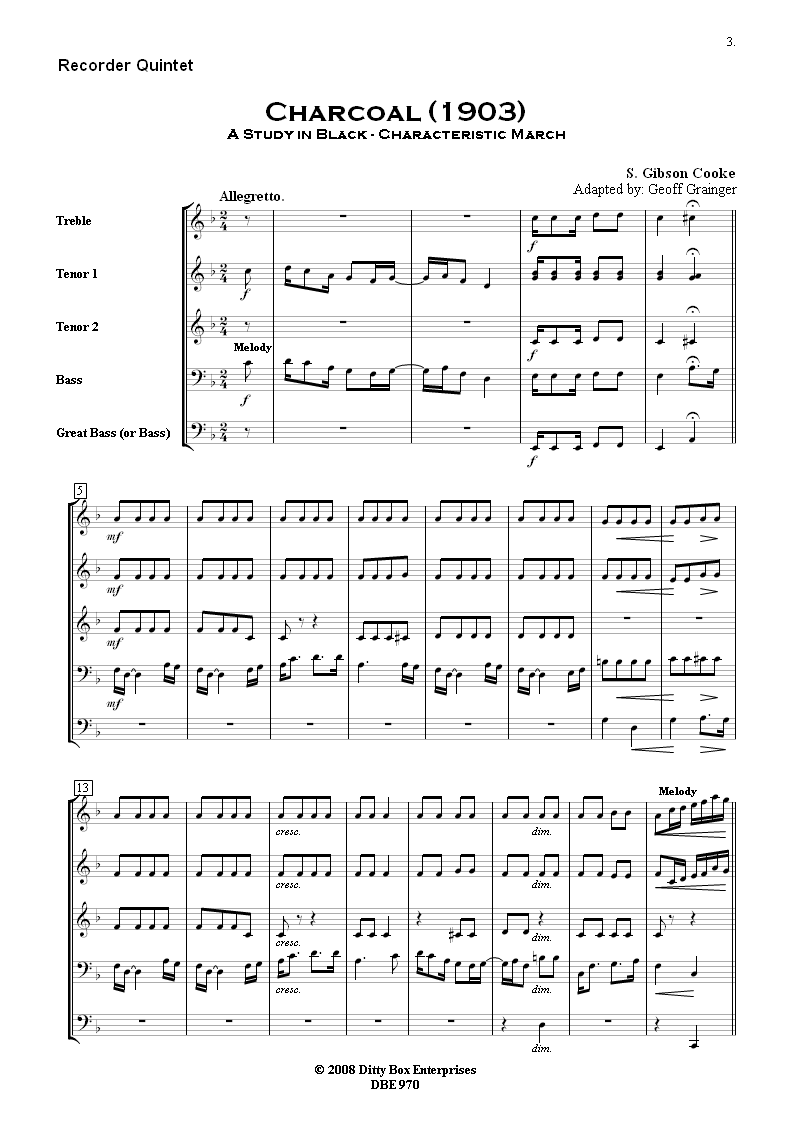 Please note that for bandwidth reasons, both the displayed score and the *.mp3 
file which can be listened to are of low quality (96 dpi and 48kbps respectively) 
and do not reflect the high quality of the delivered products.The delivered score 
format is A4 and printed with high quality.