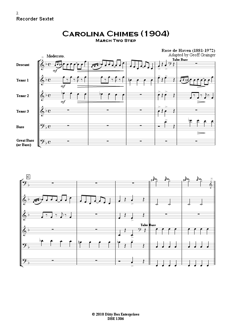 Please note that for bandwidth reasons, both the displayed score and the *.mp3 
file which can be listened to are of low quality (96 dpi and 48kbps respectively) 
and do not reflect the high quality of the delivered products.The delivered score 
format is A4 and printed with high quality.